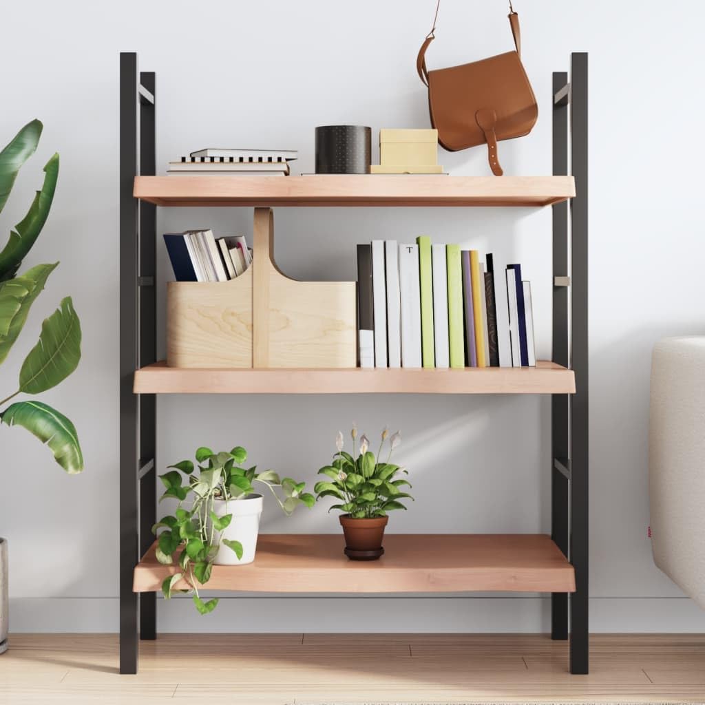 vidaXL Solid Oak Wall Shelf - Versatile Use, Handcrafted with Live Edge Design, Pre-Treated Surface, Light Brown, 31.5"x19.7"x(0.8" -2.4")