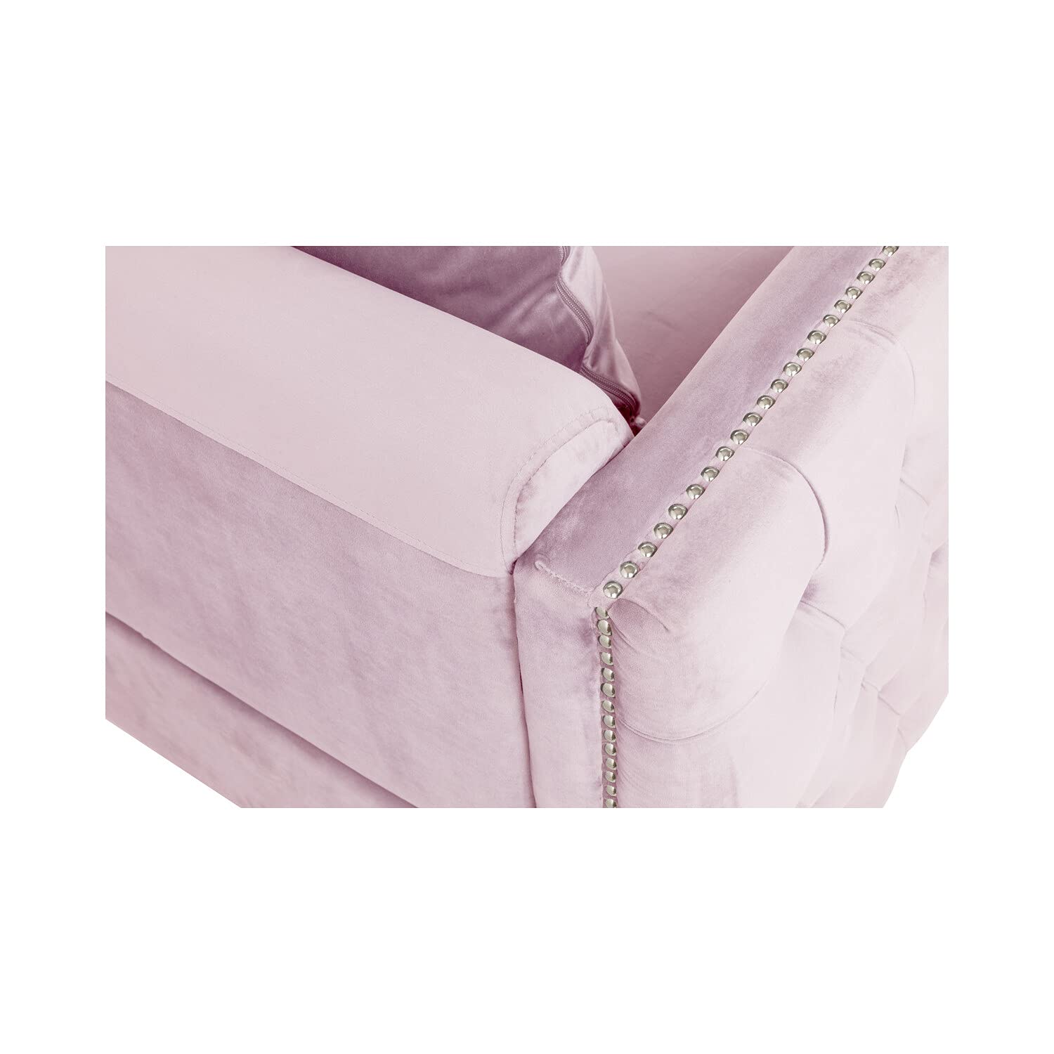 Lilola Home Bayberry Pink Velvet Sofa - Thumbnail 5