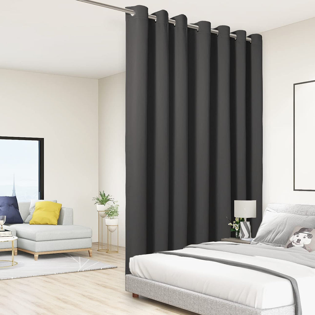 BONZER Room Divider Curtain Total Privacy Wall Grommet Thermal Insulated Soundproof Extra Wide Blackout Curtains for Bedroom Liv