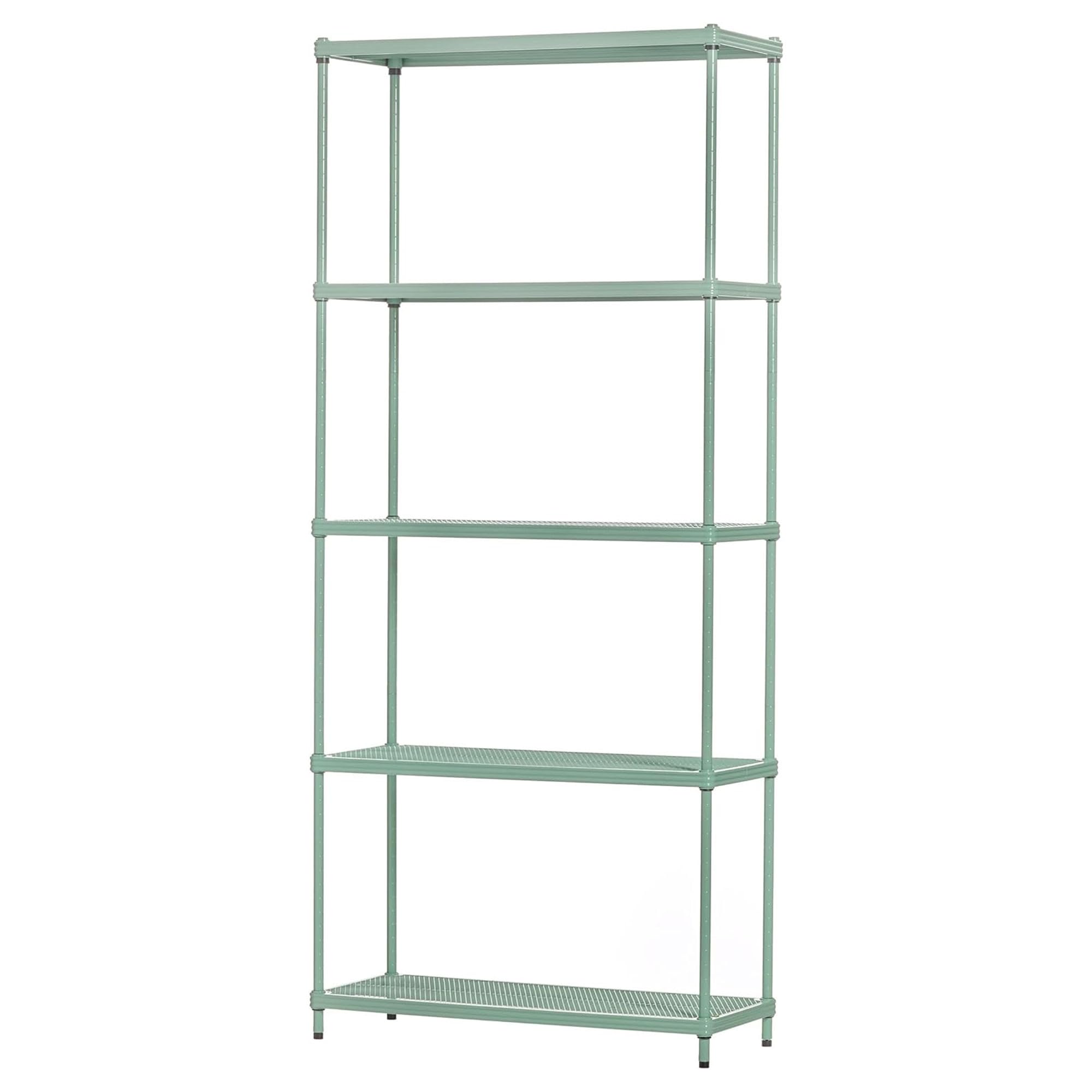Design Ideas MeshWorks 5 Tier Full Size Metal Storage Shelving Unit Bookshelf, for Kitchen, Office, and Garage, 31.1'' x 13'' x 