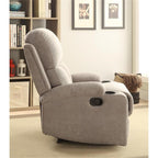 Acme Rosia Fabric Upholstered Motion Recliner With Pillow Top Armrest In Gray
