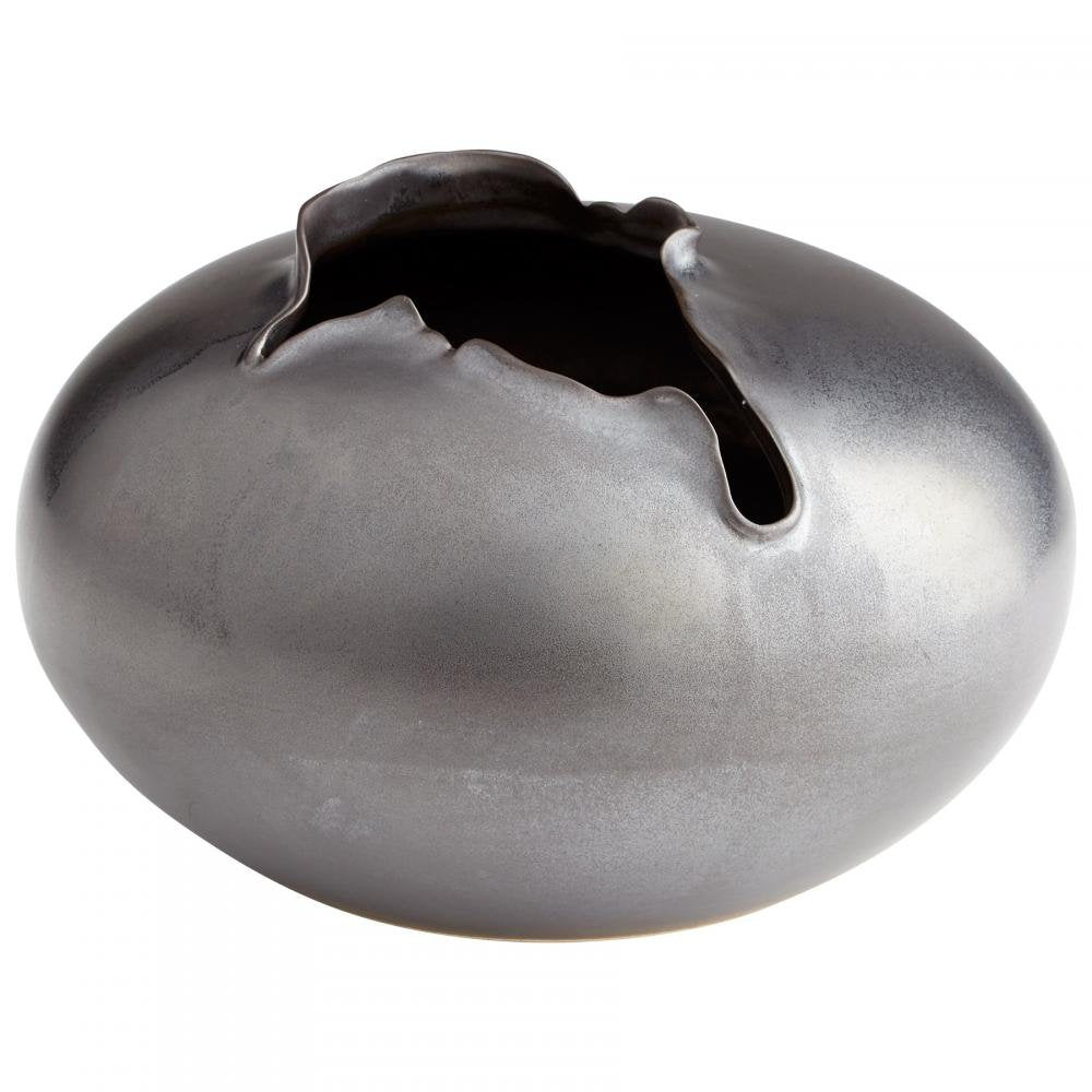 Cyan Design Medium Tambora Vase in Black Metal