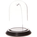 Plymor 3 x 5 Watch Glass Display Dome Cloche (Black Wood Veneer Base & Silver Wire)
