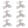 Homotek 6 Pack Hinge Pin Satin Nickel Door Stopper,Adjustable Deluxe Heavy Duty Door Stopper 2-1/2'X1-3/4',With White Rubber B