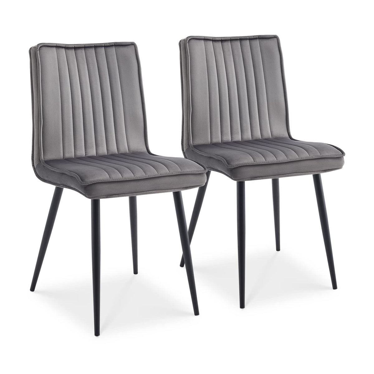 Tukailai Velvet Dining Chairs Set Of 2, Upholstered Kitchen Chair With Backrest And Strong Metal Legs, Leisure Chair For Lounge Living Room Bedroom Kitchen Dining Room Restaurant Furniture (Grey)