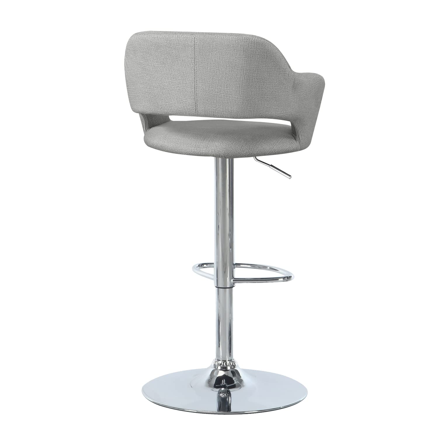 Monarch Specialties BARSTOOL-GREY FABRIC/CHROME METAL HYDRAULIC LIFT/1 PIECE