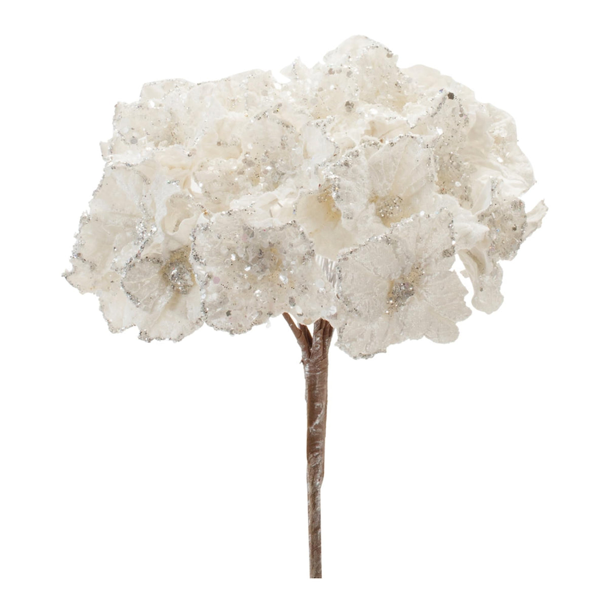 Melrose Beaded Hydrangea Floral Artificial Christmas Stems - 29.5' - Set of 2