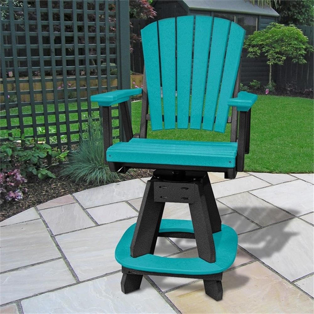 American Furniture Classics OS Home and Office Model 130-C-ARB Arm Aruba Blue on a Black Base Counter Height Swivel Dining Chair