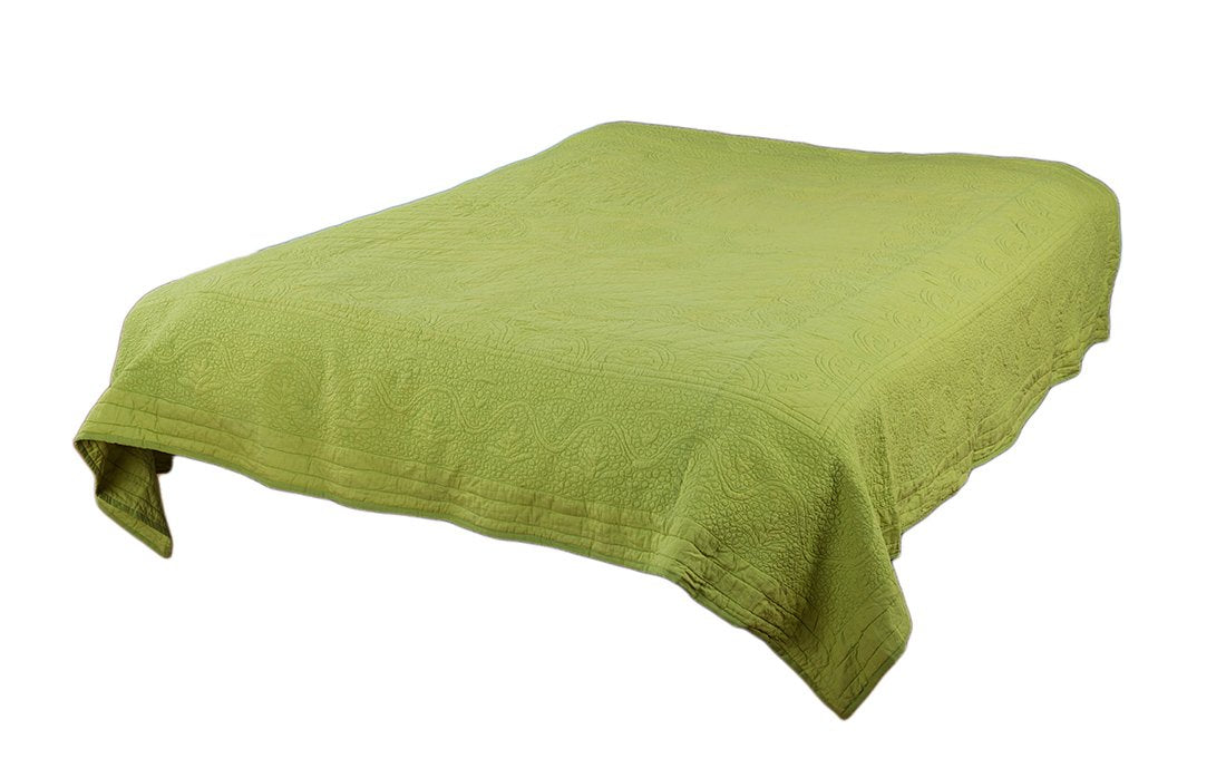 Rizzy Home | BT1788 | Cotton Quilt | 106&quot;x92&quot; Green Floral