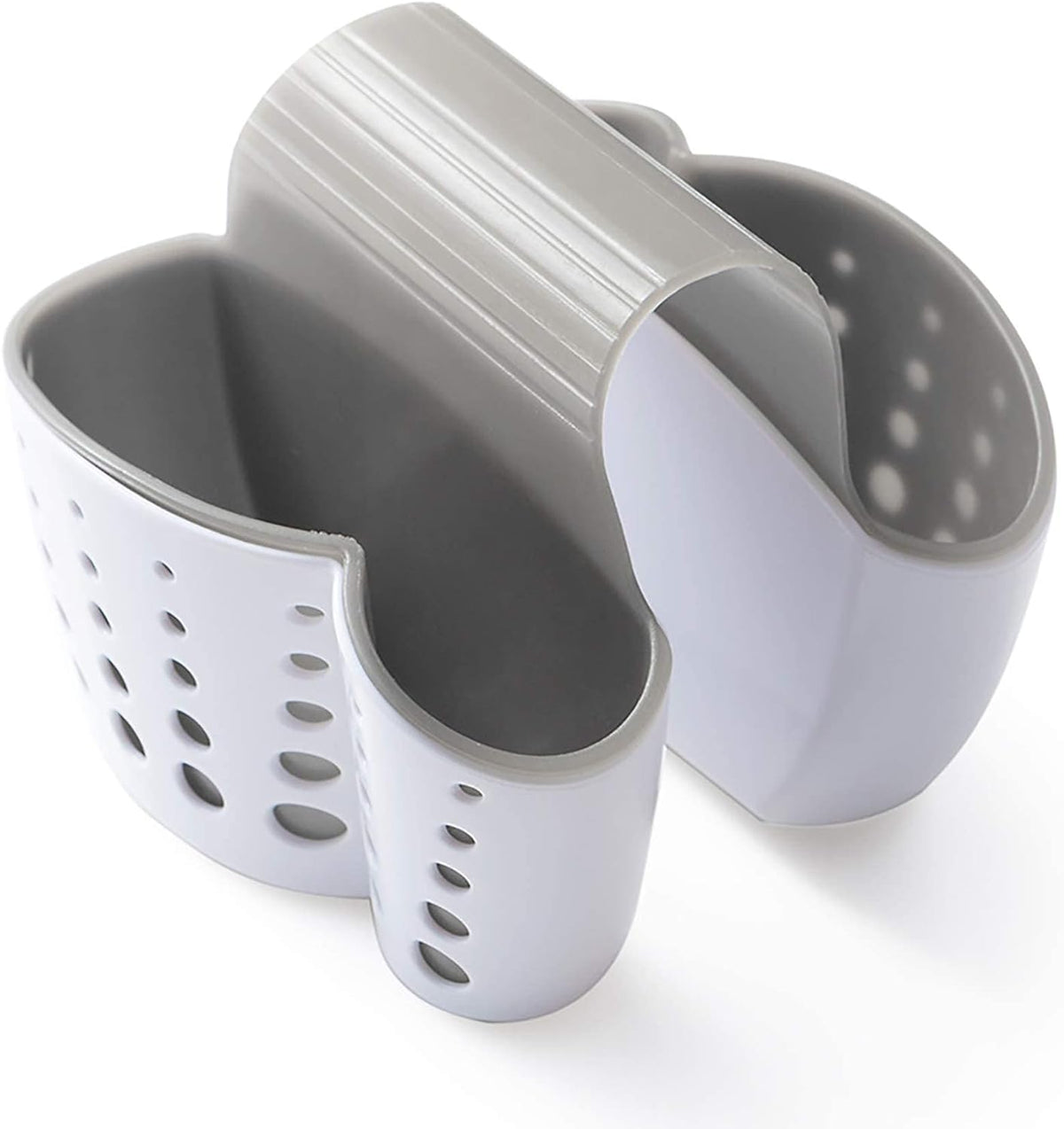 Importados unknown Kitchen Sink Caddy  Silicone Plastic Soap Sponge Holder  BPAfree Rack  Faucet Caddy with Drain Holes for 