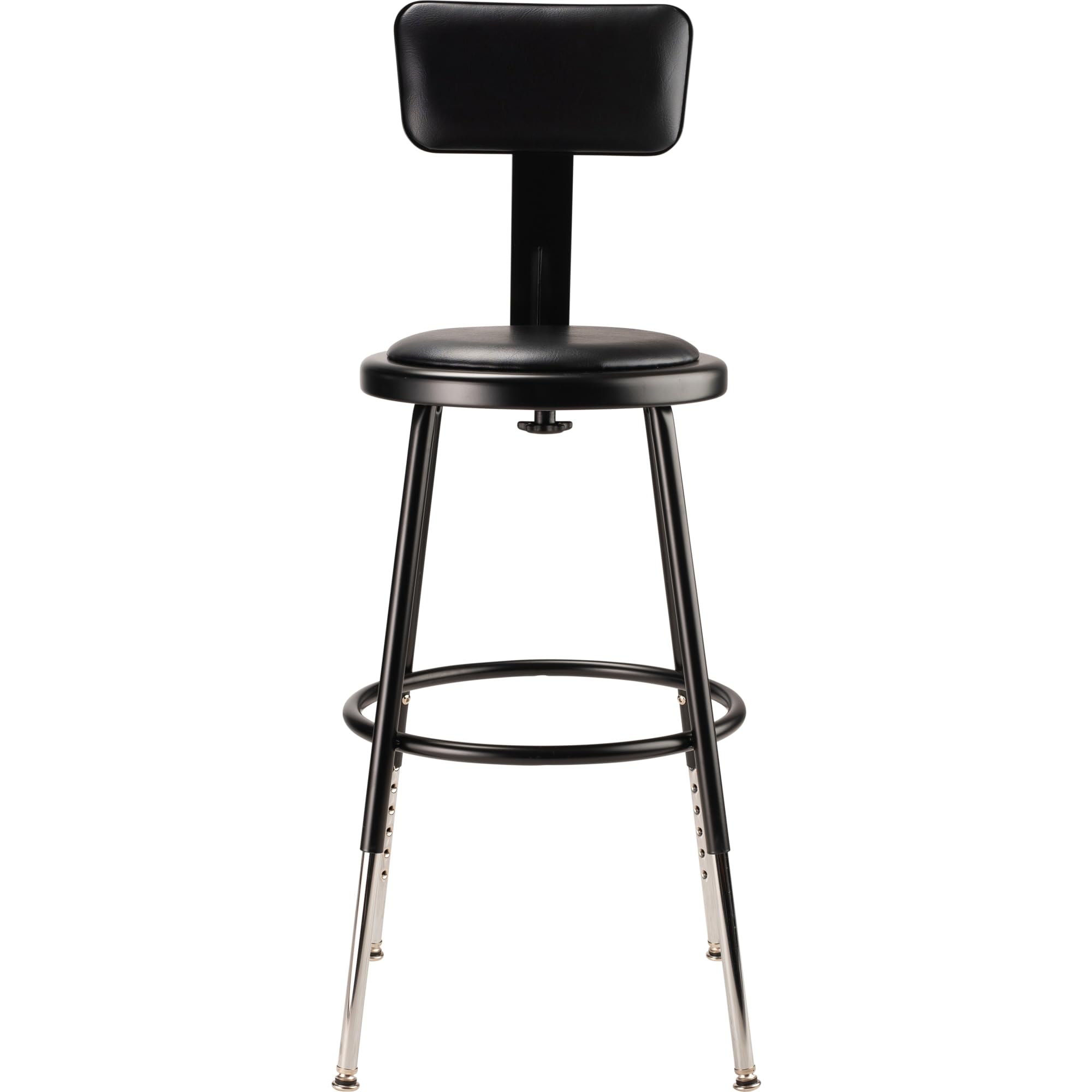 NPS 19&quot;-27&quot; Height Adjustable Heavy Duty Vinyl Padded Steel Stool with Backrest