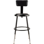 NPS 19"-27" Height Adjustable Heavy Duty Vinyl Padded Steel Stool with Backrest