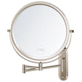 VORREMIRR Wall Mounted Makeup Mirror, 15X/1X Double Sided Magnifying Mirror, 8.5 Inch Round, Brushed Nickel, Modern Style, Space