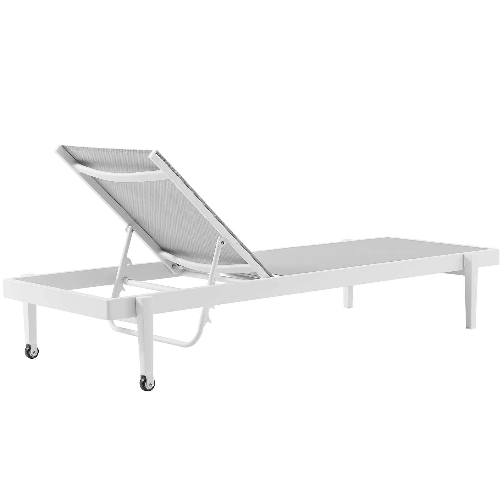 Modway Charleston Set, Four Chaise Lounge Chairs, White Gray