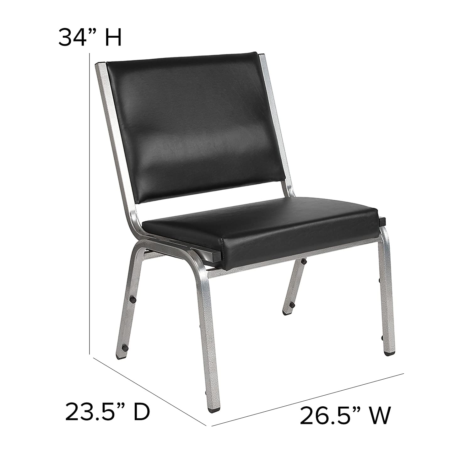 Flash Furniture Hercules Series 1000 Lb. Rated Black Antimicrobial Vinyl Bariatric Medical Reception Chair