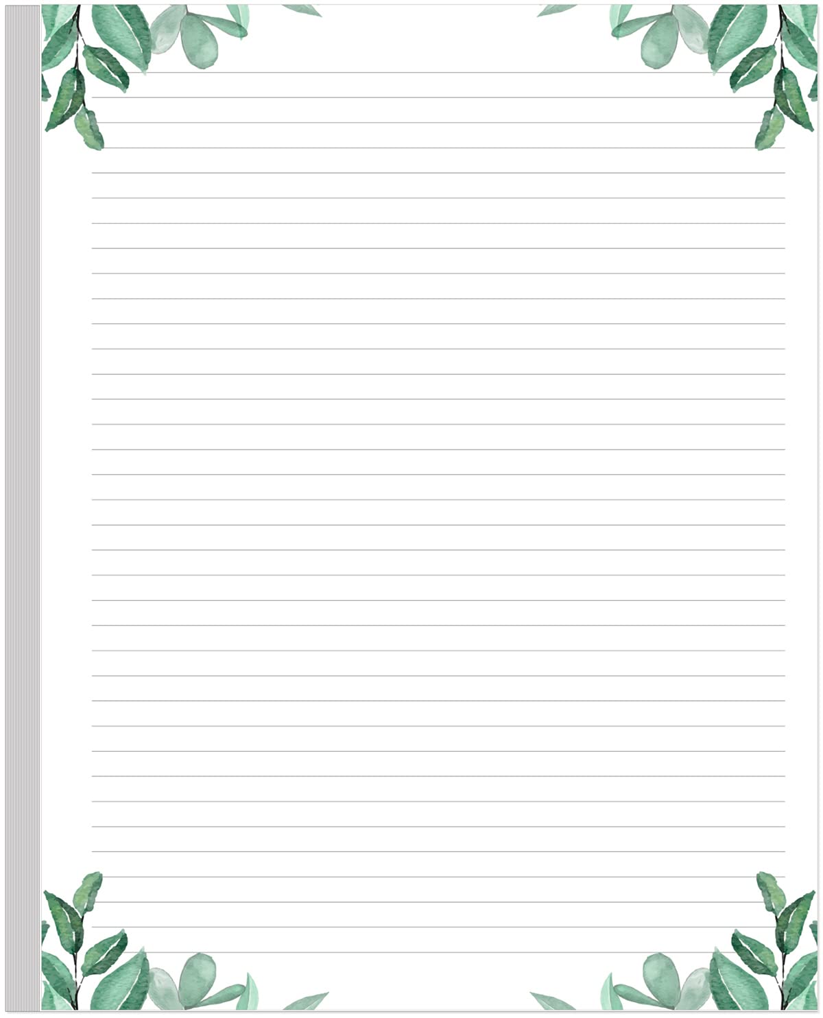 Stationery Lined Paper, Letter Size Unpunched Ruled Filler Paper, 100Sheets/200Pages Loose-Leaf Line, 100Gsm, 8.5' X 11', Leaf