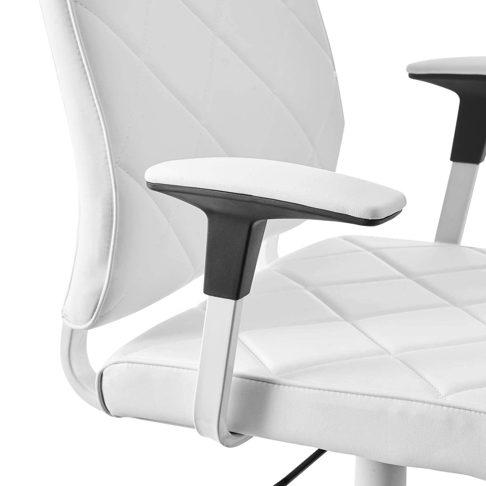 Modway Lattice Modern Vinyl Office Chair In White And Chrome