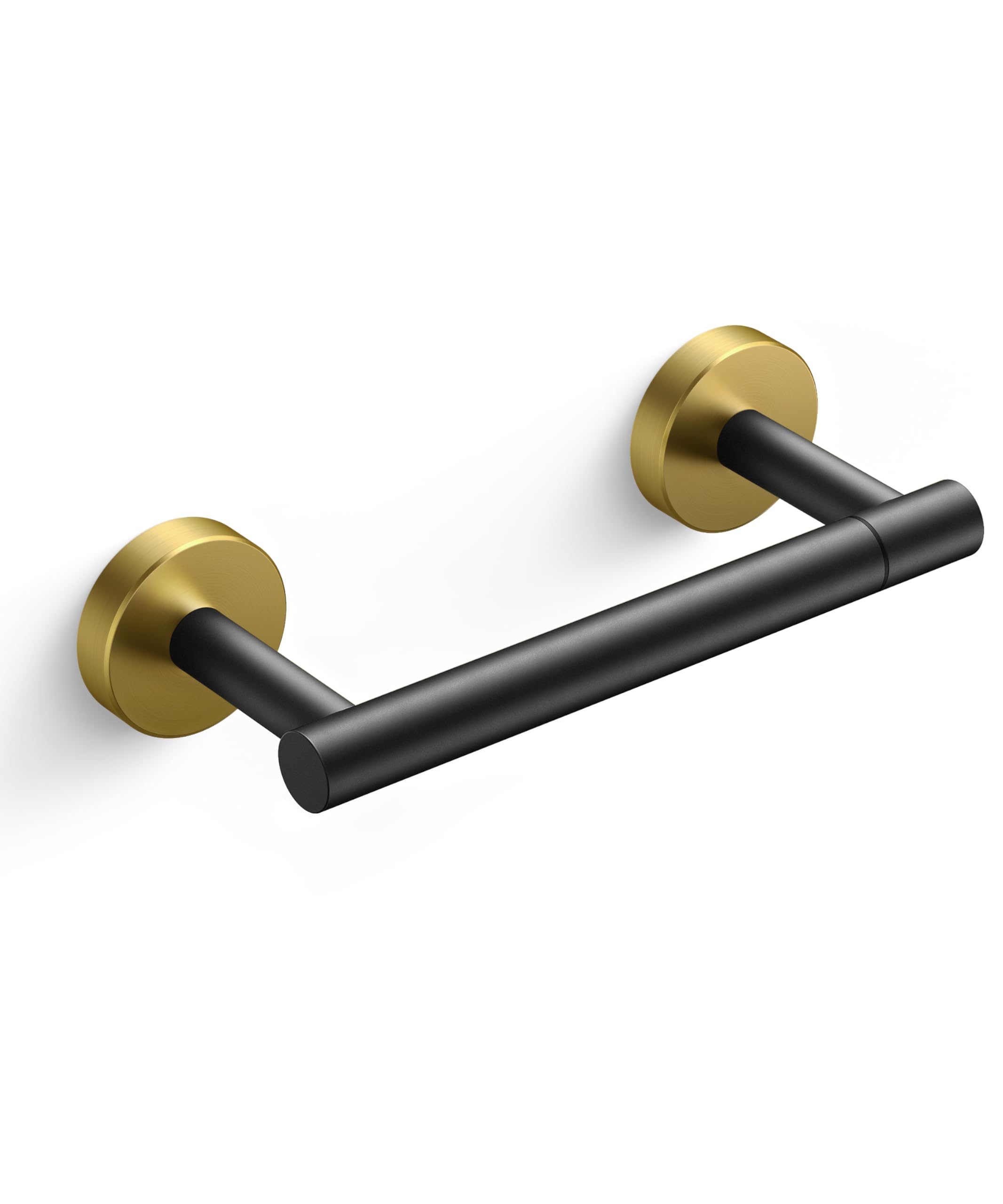 FORIOUS Black and Gold Toilet Paper Holder, Black Bathroom Toilet Paper Holder Wall, Black&Gold Toilet Paper Roll Holder, Pivoti