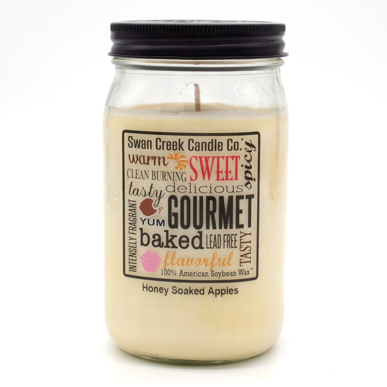 Swan Creek 100% American Soybean 24 Oz. Jar Candle - Honey Soaked Apples