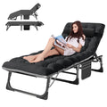 Aboron Heavy Duty Tanning Chair,Outdoor 5-Position Folding Chaise Lounge Chair With Pad,Portable Beach Lounge Chair For Outdoor Sunbathing Patio Pool Lawn Deck Poolside