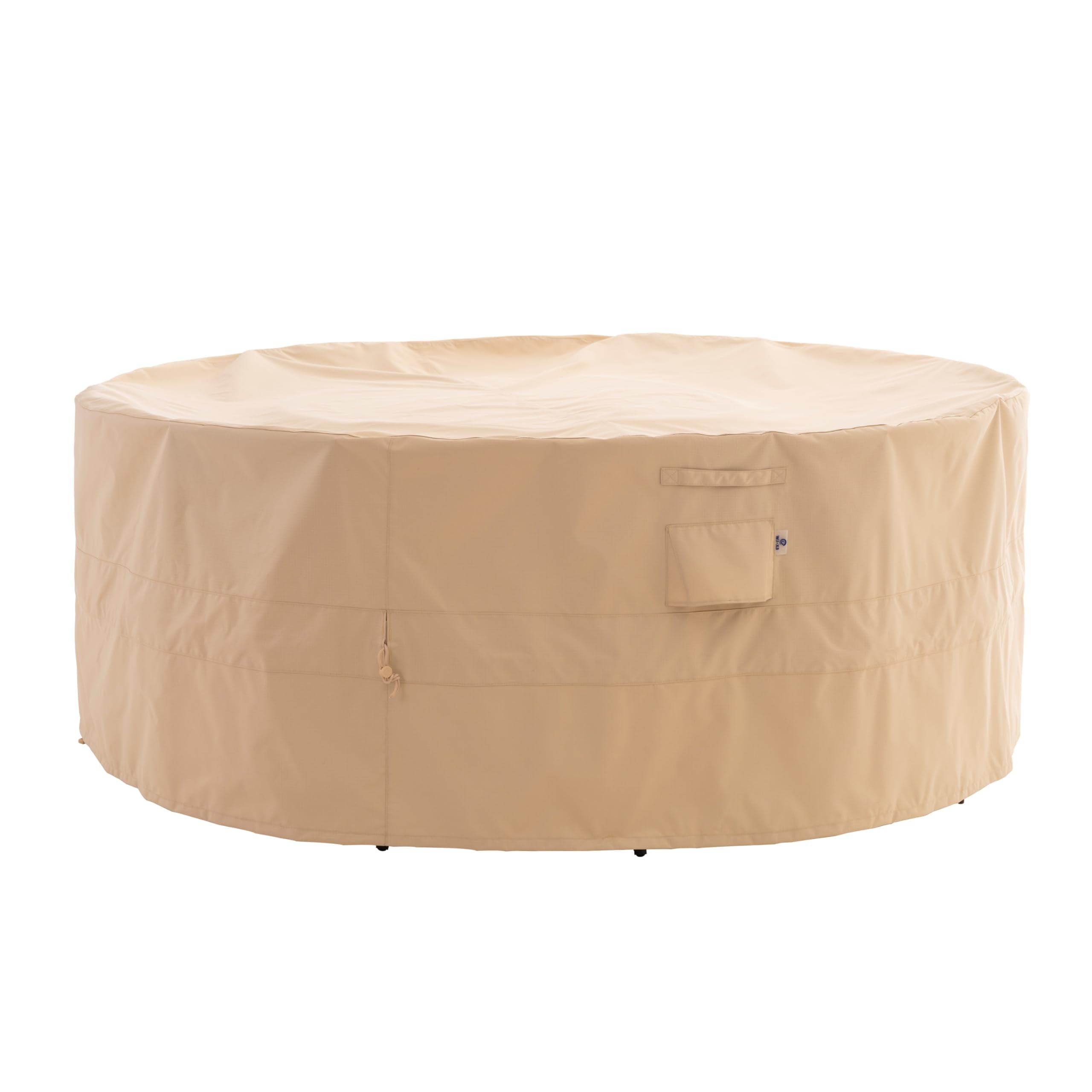 Wj-X3 Round Patio Furniture Cover, 96' D X 31' H, Waterproof, Uv Resistant, Anti-Fading Outdoor Cover For Round Dining Table And Chairs Set, Beige