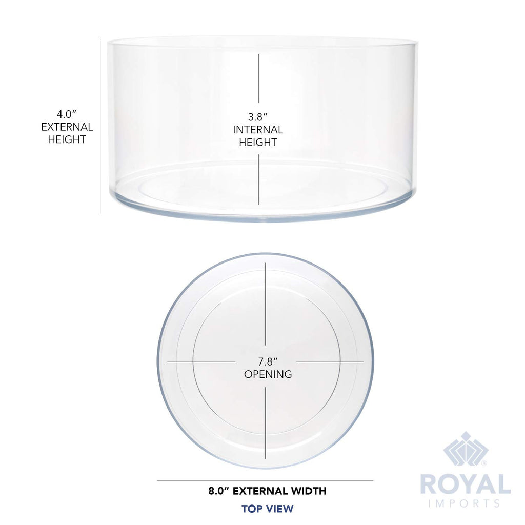 Royal Imports Flower Vase Acrylic Cylinder - Decorative Centerpiece For Home Or Wedding - Non Breakable Plastic, 8''X4'' Short R