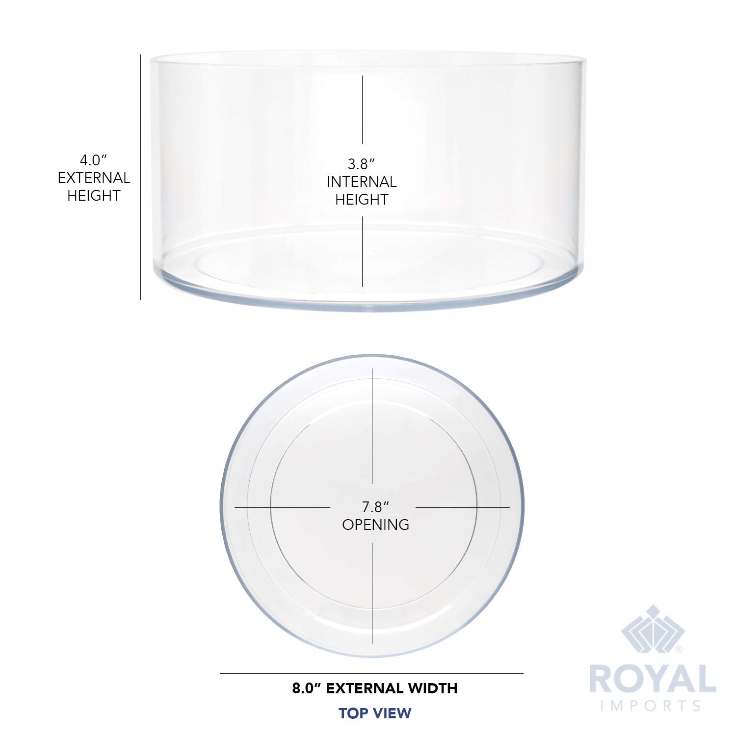Royal Imports Flower Vase Acrylic Cylinder - Decorative Centerpiece For Home Or Wedding - Non Breakable Plastic, 8''X4'' Short R