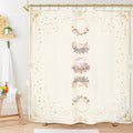 Miyotaa Moon Phase Celestial Moonlit Gothic Shower Curtain Set 60Wx71H Inches Zodiac Constellation Astrology Tarot Witch Floral 