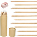 Wooden White Chalk Pencils With Sharpener And Kraft Paper Pen Container, Real Slate Chalk Pencils Art Pencils For Drawing Writin