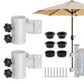 Stainless Steel Deck Umbrella Mount - Fits Flat/Right-Angle Surfaces, Patio Umbrella Holder for Deck Railings (Up to 2 Umbrellas
