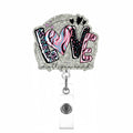Valentine'S Day Badge Holder Retractable Clip Love Badge Reel Retractable Star Cute Heart Name Tag Acrylic Alligator Clip For Nu