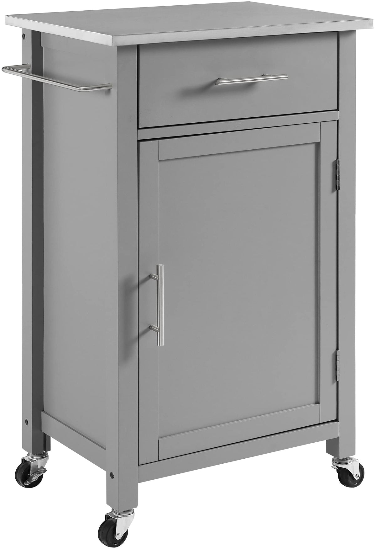 Crosley Furniture Savannah Compact Kitchen Cart With Stainless Steel Top, Gray