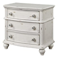 Acme Jaqueline 3-Drawer Wooden Nightstand in Light Gray and Antique White