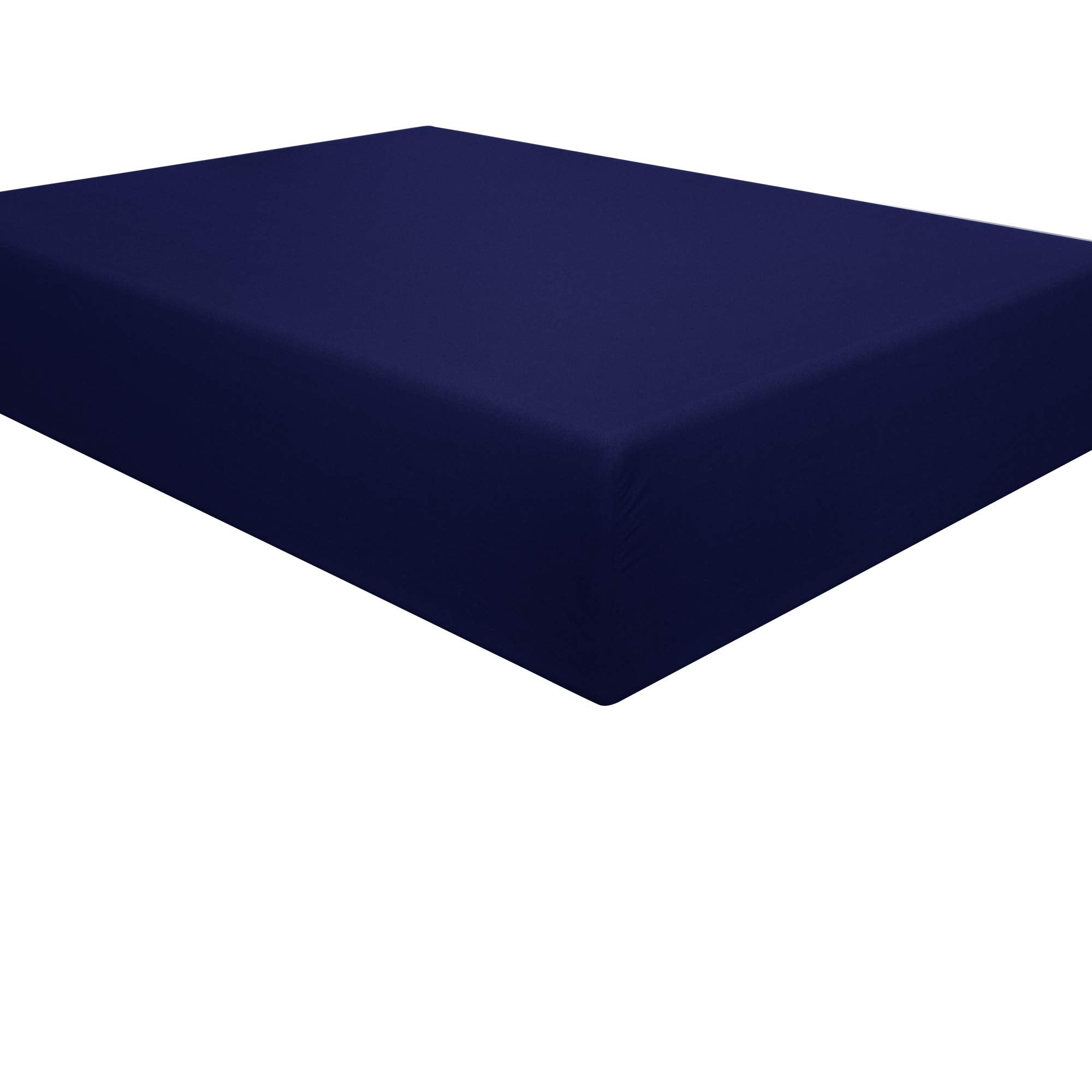 Ntbay 100% Brushed Microfiber King Fitted Sheet, 1800 Super Soft And Cozy, Wrinkle, Fade, Stain Resistant Deep Pocket Fitted Bed Sheet Only, Navy Blue