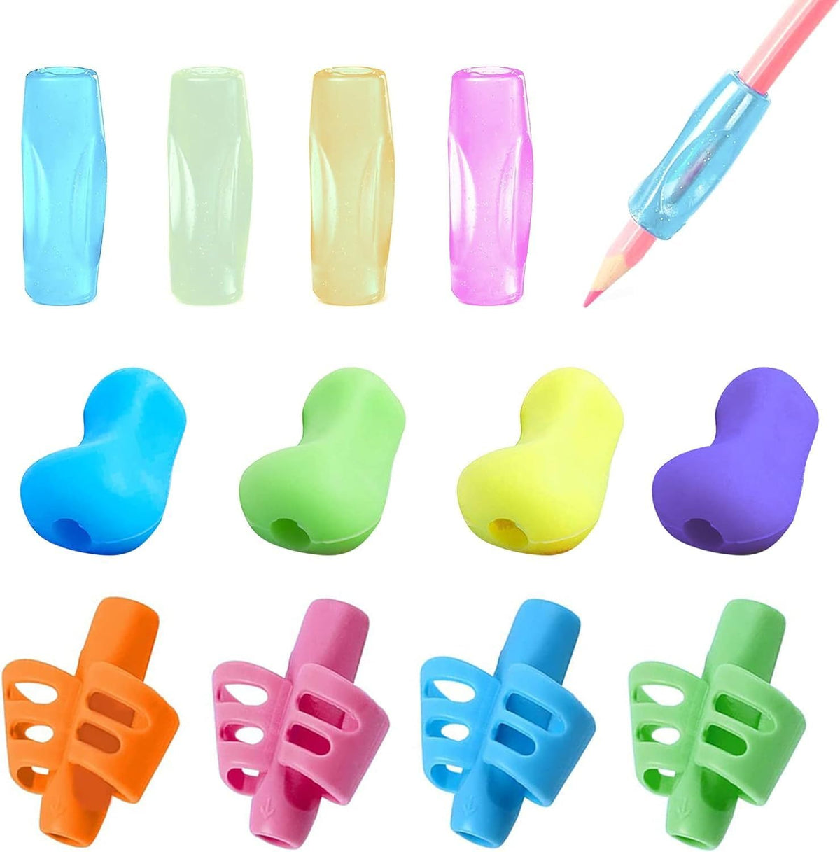 Generic 12 Pcs Grips For Pencil, Grips For Pencil For Kids Handwriting, Pencil Holder For Kids, Pen Grip
