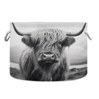 Wellday Cotton Rope Basket Highland Cow Baby Laundry Basket For Blankets Toys Storage Basket