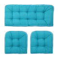 Blytieor Outdoor 3 Piece Wicker Chair Cushion Set, 1 Loveseat Wicker Settee Cushion & 2 U-Shape Cushion For Patio Bench All Weat