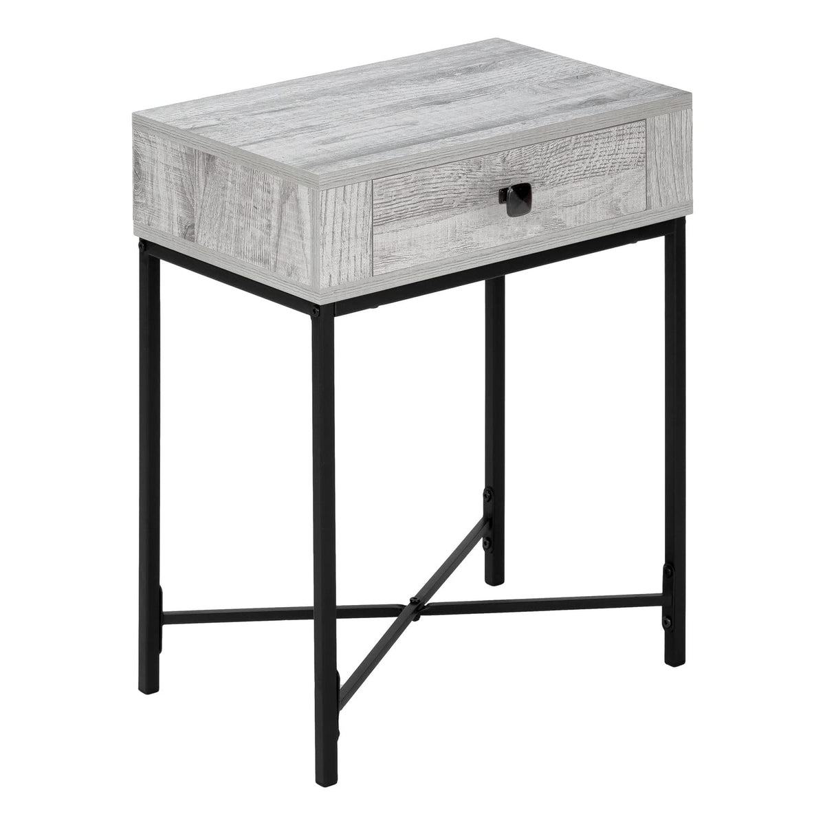 Monarch specialties Rectangular Side nightstand-1 Storage Drawer-for Living Room or Bedroom-Accent, 22' H end Table, Grey