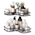 Mahncasa Set Of 2 Metal Corner Shelf Rack With No Drilling Self Adhesive Wall Mounted Storage Organiser For Bathroom Kitchen And