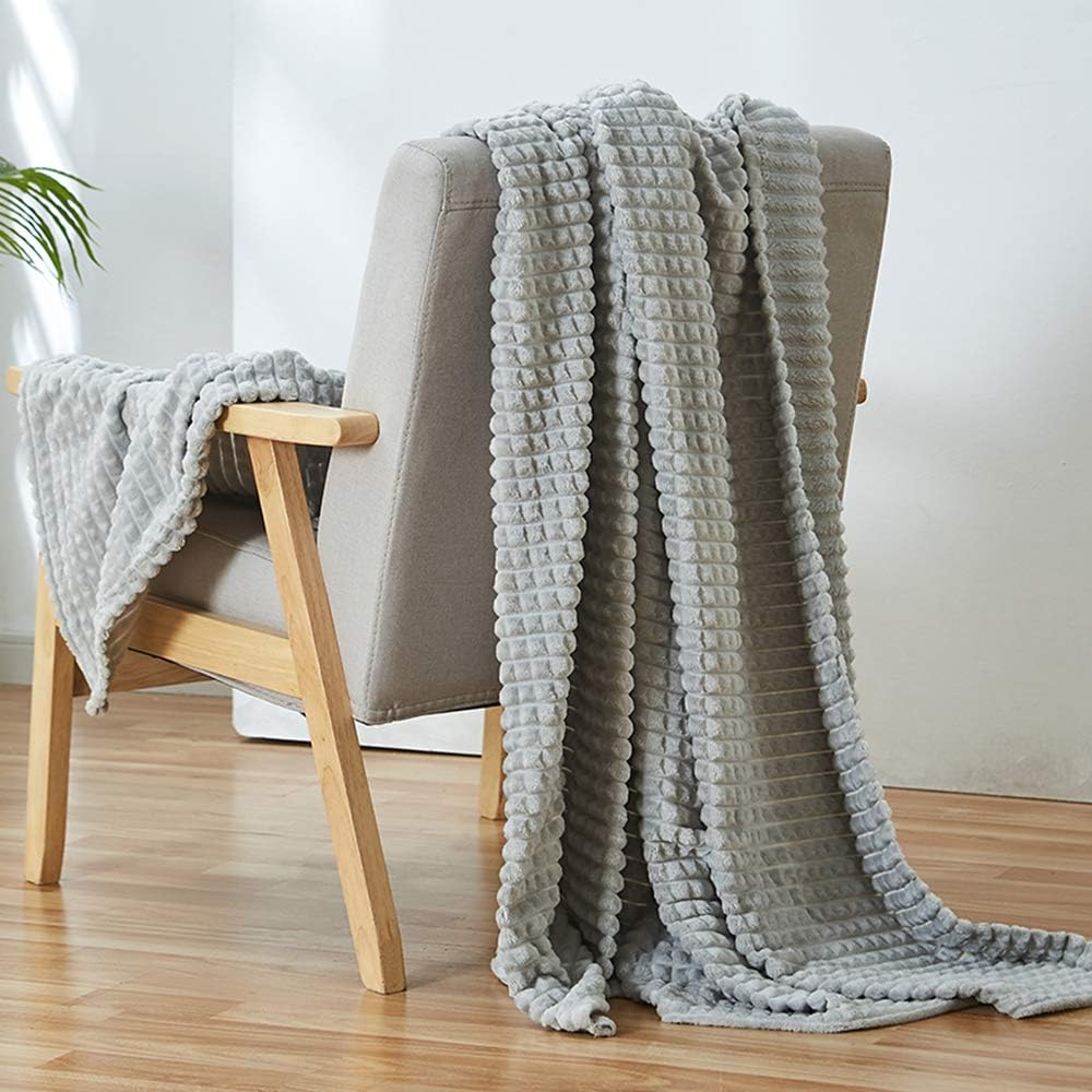 Simple&Opulence Gray Throw Blanket For Couch-Super Soft Fluffy Blankets For Women 50X70 Inches Cozy Lightweight Fleece Blanket F