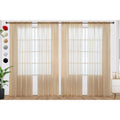 Spacedresser Beige Sheer Curtains 4 Panels Rod Pocket Semi-Sheer Curtain 45 Inches Long Light Filtering Voile Window Drapes For