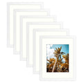Frametory, 11x14 Picture Frame - Display 8x10 Photo with Ivory Color Mat - Wide Molding - Preinstalled Wall Mounting Hardware (W