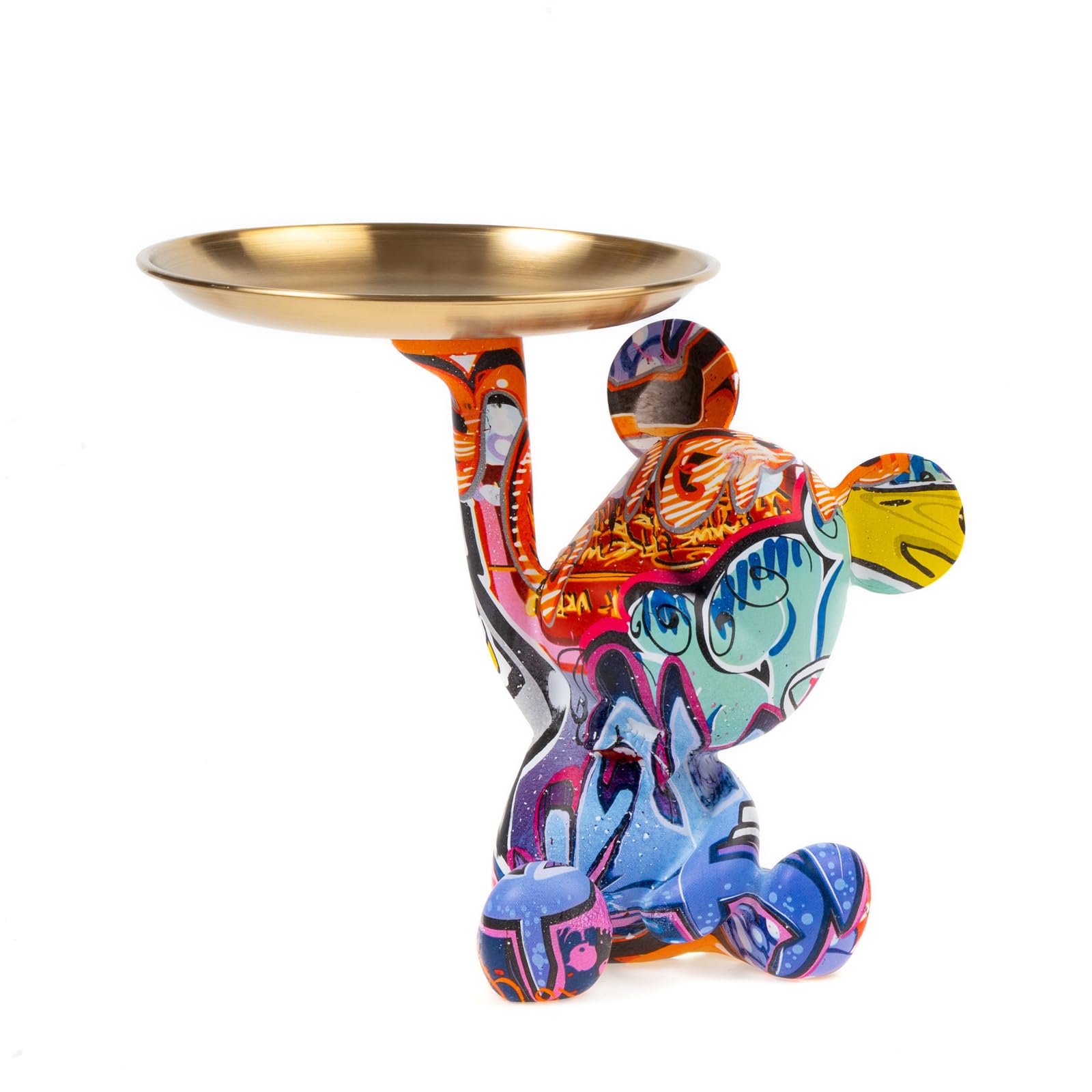 Coniuty Key Holder Bowl Tray for Office Desk, Decorative Animal Bear Sculpture Home Decor Statue, Storage Tray for Entryway Tabl