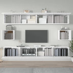 vidaXL TV Cabinet Set 6 Piece Home Indoor Entertainment Center Console HiFi Cabinet TV Stand Media Unit Furniture White Engineered Wood