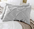 King Pillow Shams Set Of 2 Pinch Pleated Silver Grey Pillow Shams King 20X36 Pinch Pillow Covers 100% Egyptian Cotton 600 Thread