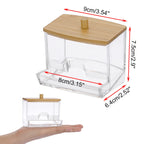 Hipiwe Clear Acrylic Q-Tip Holder with Lid - Bathroom Cotton Swab Dispenser Canister Organizer for Countertop Storage