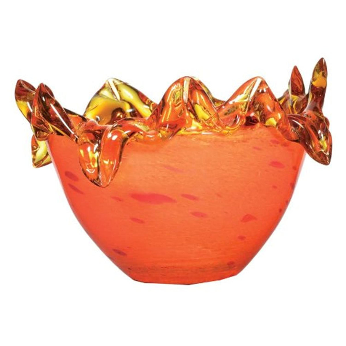 Ok Lighting Orange Glass Decorative Fruit Bowl