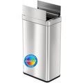 iTouchless 18 Gallon Wings Open Kitchen Trash Can with Lid and Odor Filter, Dog Proof Lid Lock 68 Liter Slim Stainless Steel Gar