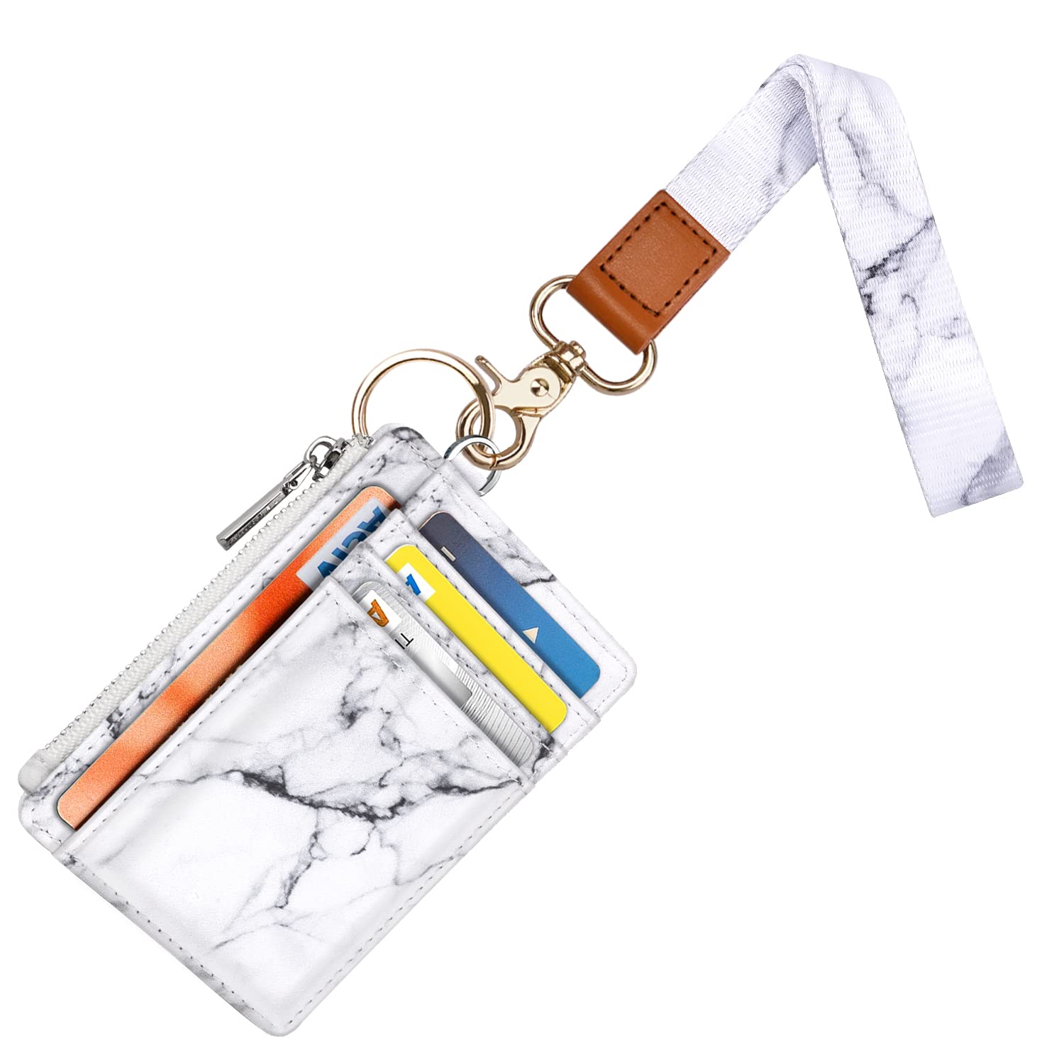 Waveyu Cute Wrist Lanyard With Id Card Holder For Women Girls, Hand Wristlet Lanyards For Keys With Wallet Id Badge Holder With