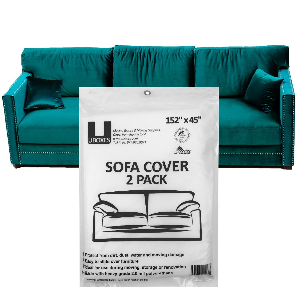 Sofa Moving Covers (2 Pack) - 45'' X 152'' - Moving & Storage Bags - Uboxes